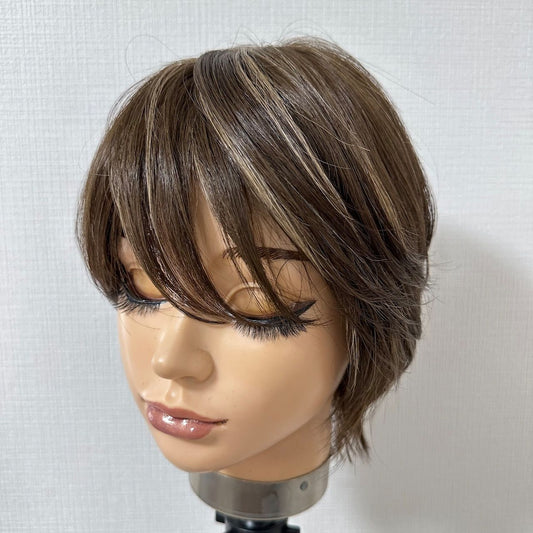 Monofilament "Short Bob" Natural-Brown Pre-Styled 100% Remy Human Hair