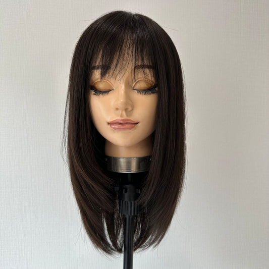 Monofilament "Lina" Natural-Black Pre-Styled 100% Remy Human Hair