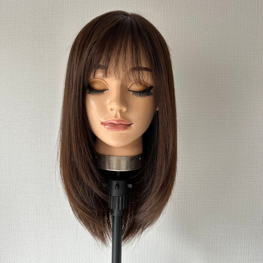 Monofilament "Lina" Natural-Brown Pre-Styled 100% Remy Human Hair