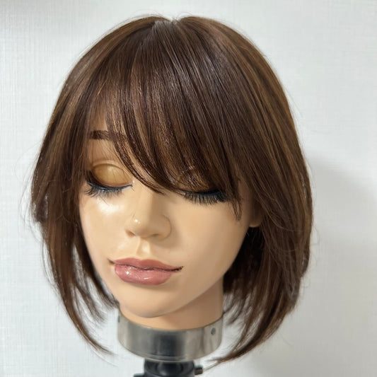 Monofilament "MIMI" Natural-Brown Pre-Styled 100% Remy Human Hair