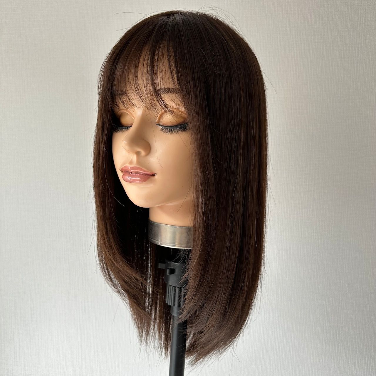 Monofilament "Lina" Natural-Brown Pre-Styled 100% Remy Human Hair