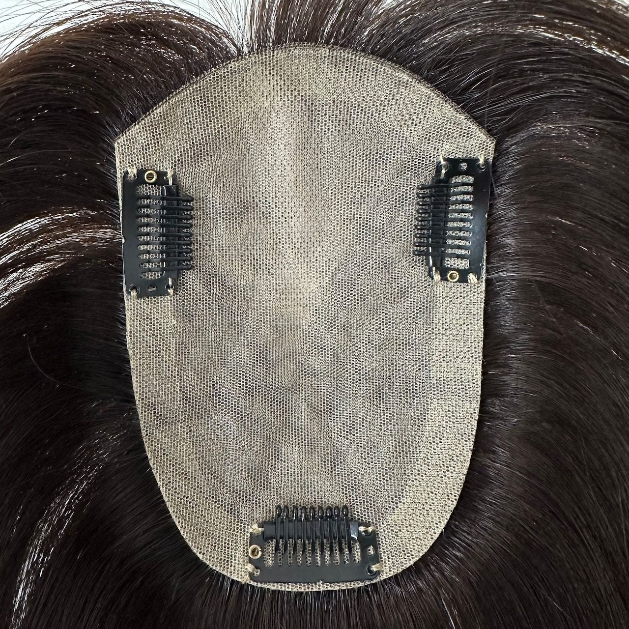 Chips Topper 9x14cm 35cm Natural Brown 100% Human Hair