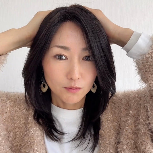 スキンレース生え際(テープ台付き) 商品名:しおり前髪あり/なし