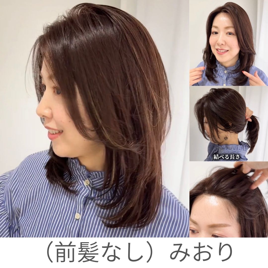 毛量減 羽ウィッグ セミロング（２スタイル）医療用全頭用ウィッグ